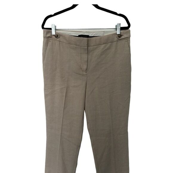 Ann Taylor The STRAIGHT Cream Linen Blend Business Pants Size 10 officewear NWT - Picture 2 of 15